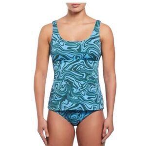 Nike Swirl Scoop Neck Tankini and High Waist Bottom Set- Size Small